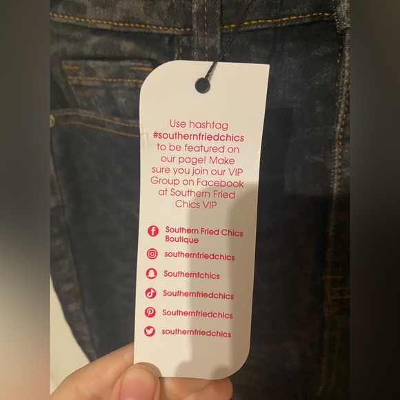 Faded black leopard print jeans. Size 4/26 never worn - Picture 7 of 7